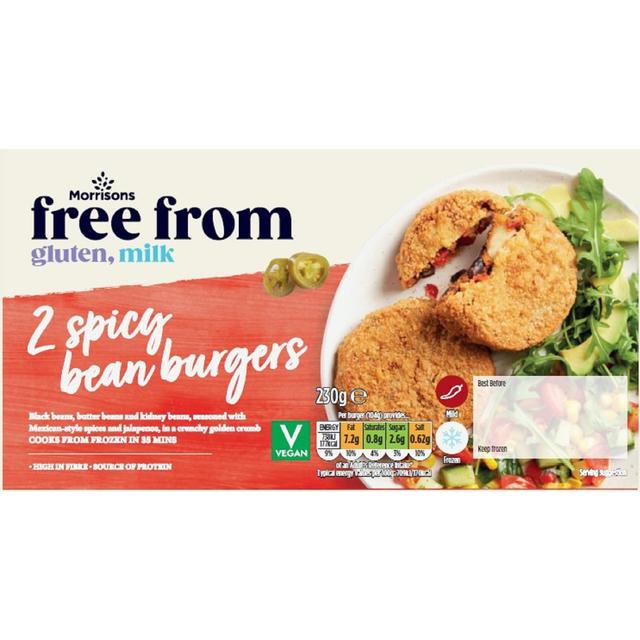 Morrisons Free From 2 Spicy Bean Burgers 230g