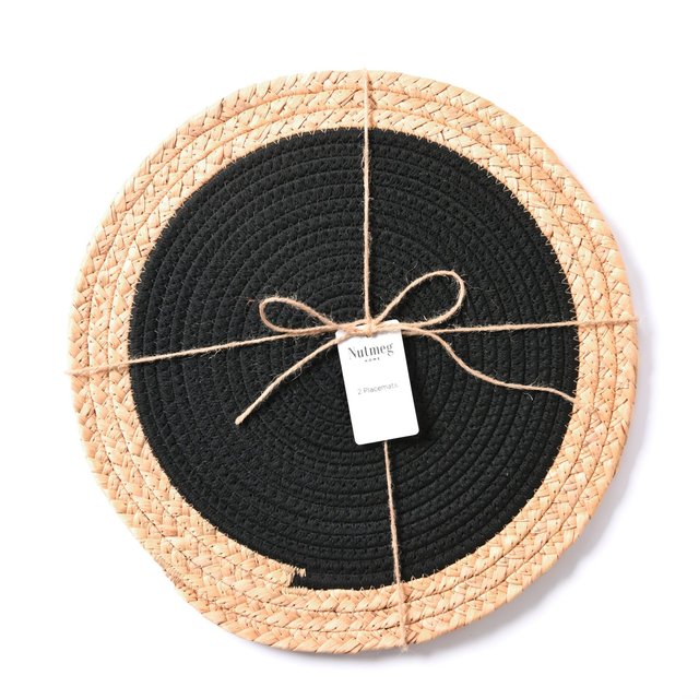 Nutmeg Black Woven Placemat  2 per pack