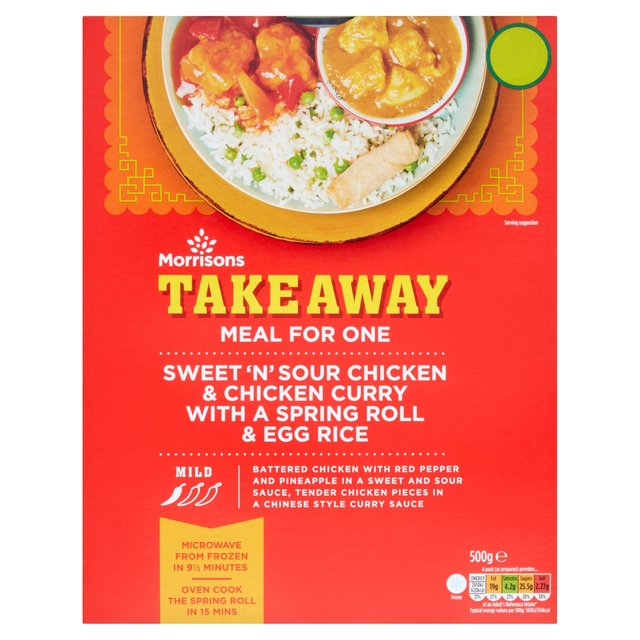 Morrisons Takeaway Chinese For One Chicken Curry & Sweet & Sour 500g