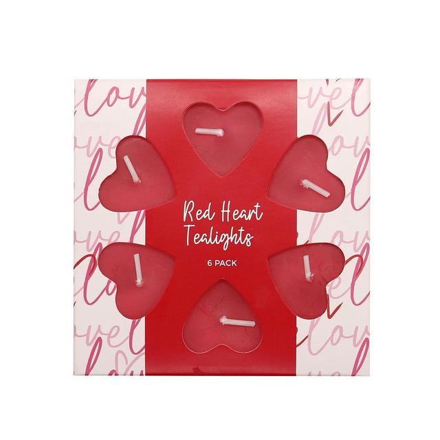 Morrisons Valentines Red Heart Tealights  6 per pack