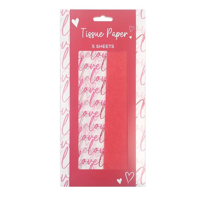 Morrisons Valentines Tissue Paper 5 per pack