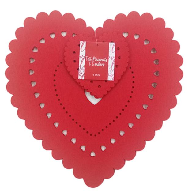 Morrisons Valentines Felt Placemats & Coasters 4 per pack