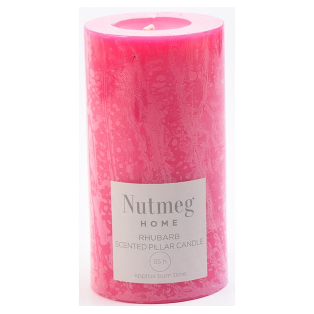 Nutmeg Home Scented Pillar Candle Rhubarb Pink 