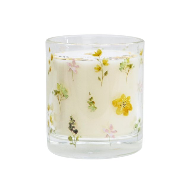 Nutmeg Home Floral Glass Candle 