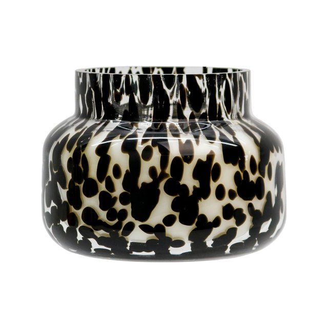 Nutmeg Home Dappled Glass Jar Candle Black 