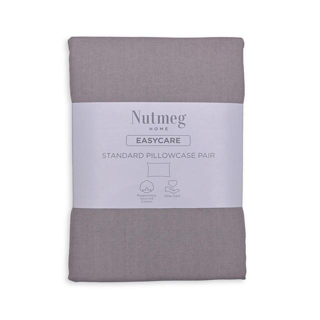 Nutmeg Home Easy Care Grey Standard Pillow Cases 2Pk 2 per pack