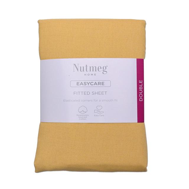 Nutmeg Home Easycare Ochre Fitted Sheet Double 