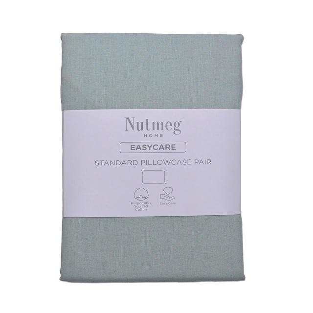 Nutmeg Home Easycare Sage Standard Pillowcases 2 per pack