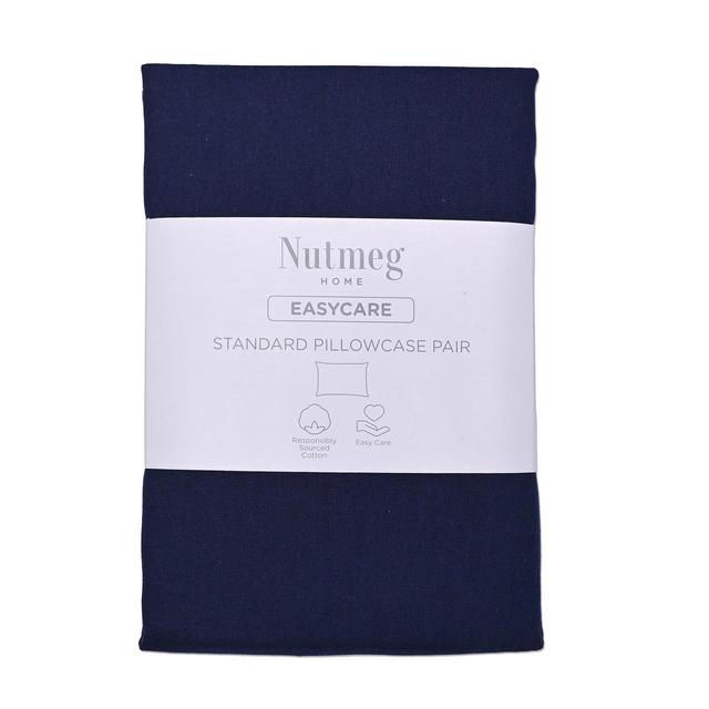 Nutmeg Home Easycare Navy Standard Pillowcases 2 per pack