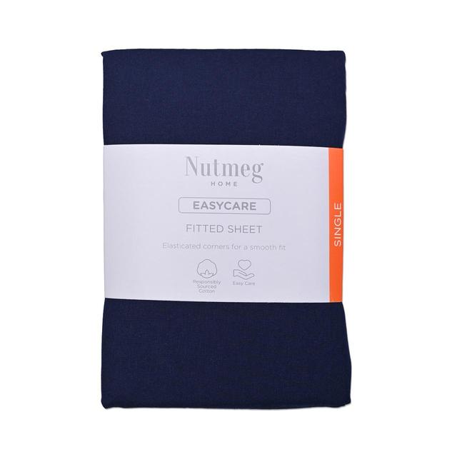 Nutmeg Home Easycare Navy Fitted Sheet Single 