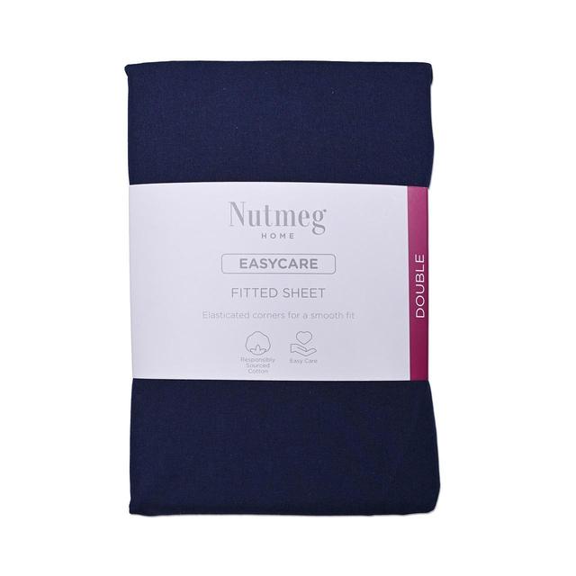 Nutmeg Home Easycare Navy Fitted Sheet Double 