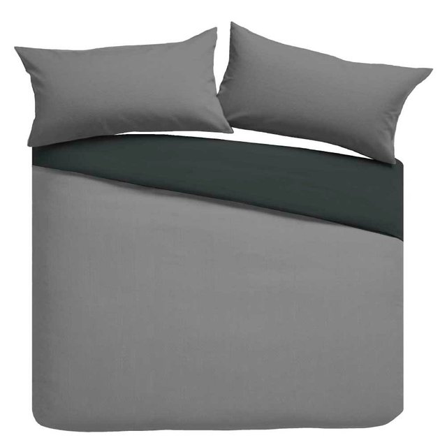 Nutmeg Home Easy Care Grey Reversible Duvet Double 