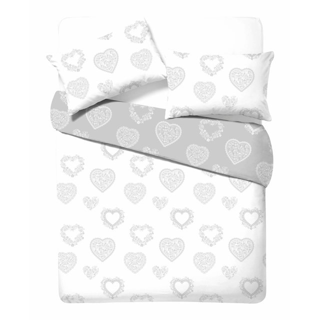 Nutmeg Home Easy Care Heart Duvet Set Double 