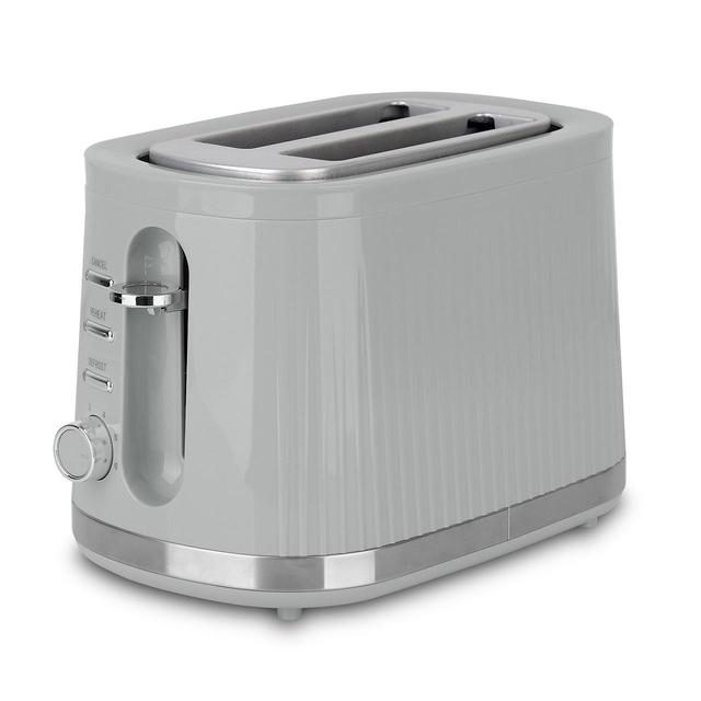 Nutmeg Home Fluted Toaster Grey 