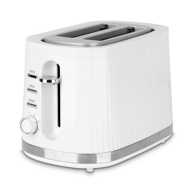 Nutmeg Home Fluted Toaster White 