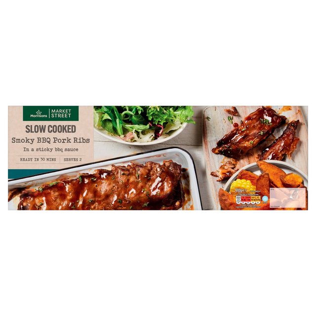 Morrisons Slow Cooked Smoky BBQ Pork Ribs  510g