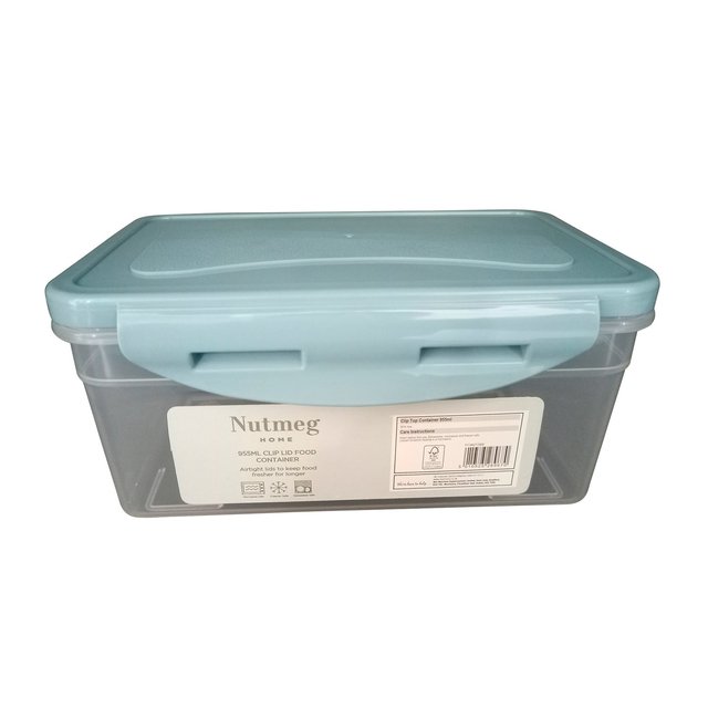 Nutmeg Home Rectangular Clip Top Container 955ml 