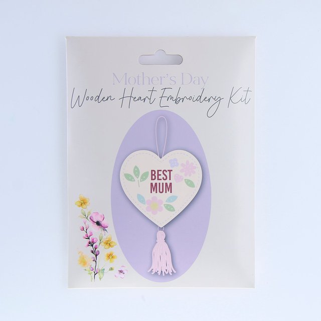 Morrisons Mother's Day Wooden Embroidery Heart 