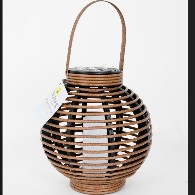 Nutmeg Small Rattan Lantern Brown 