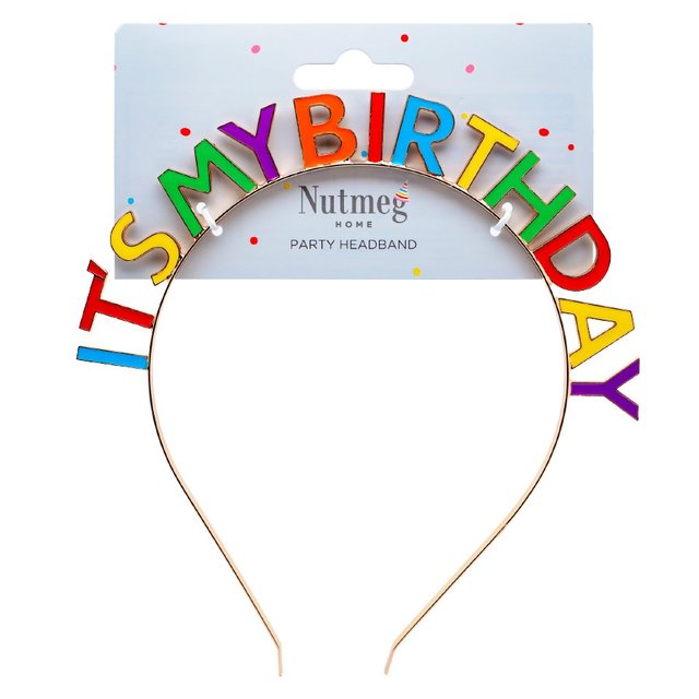 Nutmeg It's My Birthday Metal Headband 