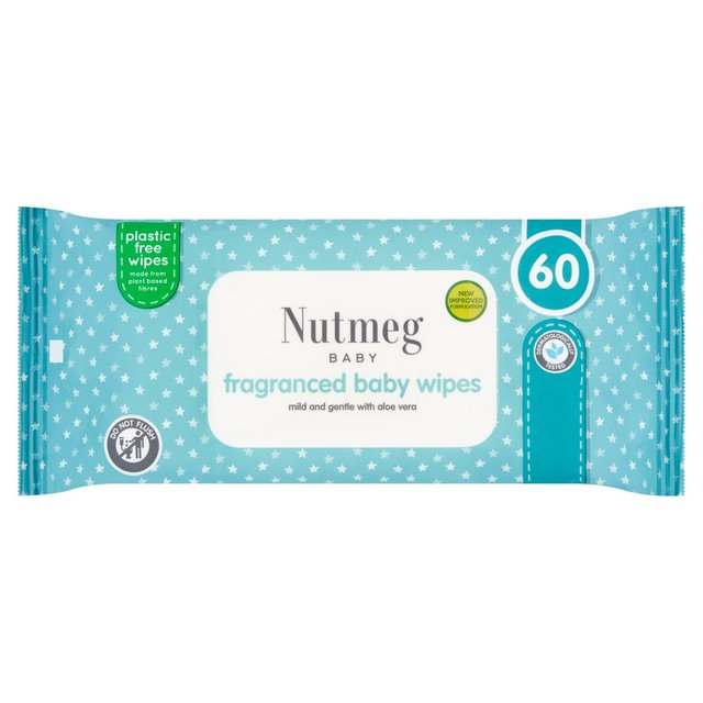 Nutmeg Fragranced Baby Wipes 60 per pack