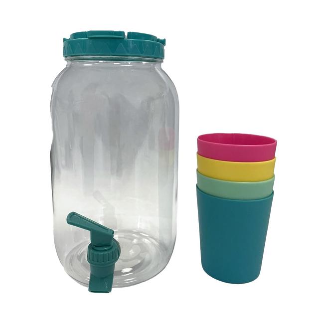 Nutmeg Home Bright Drinks Dispenser With Cups 
