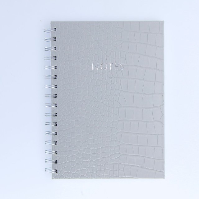 Morrisons A5 Matte Grey Croc Notebook 