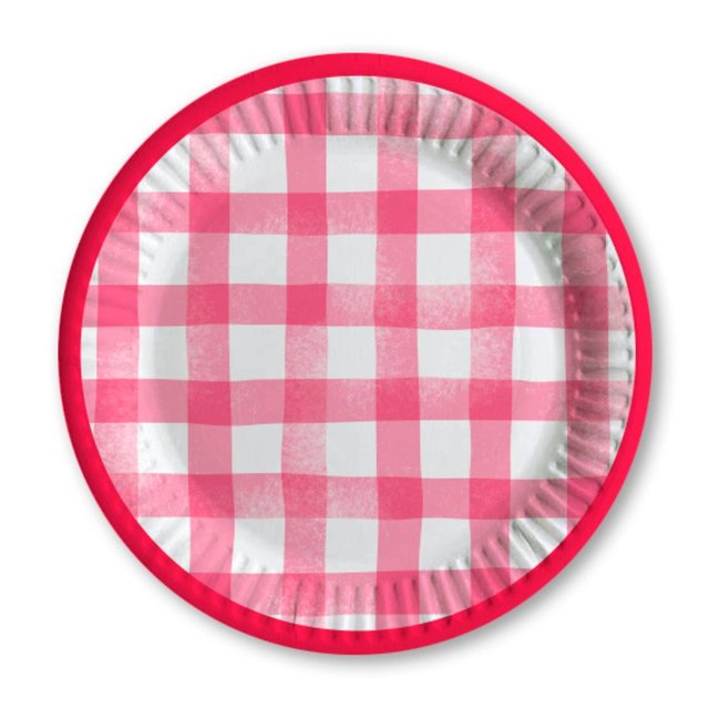 Nutmeg Home Red Gingham Plates 10 per pack