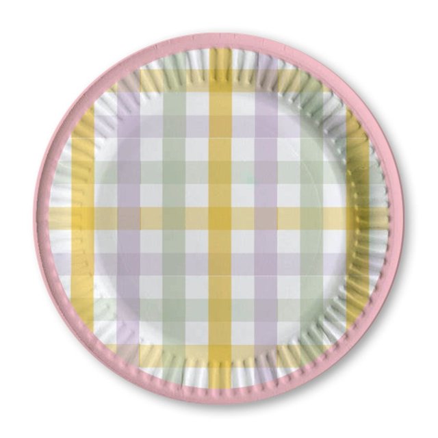 Nutmeg Home Pastel Gingham Plates 10 per pack