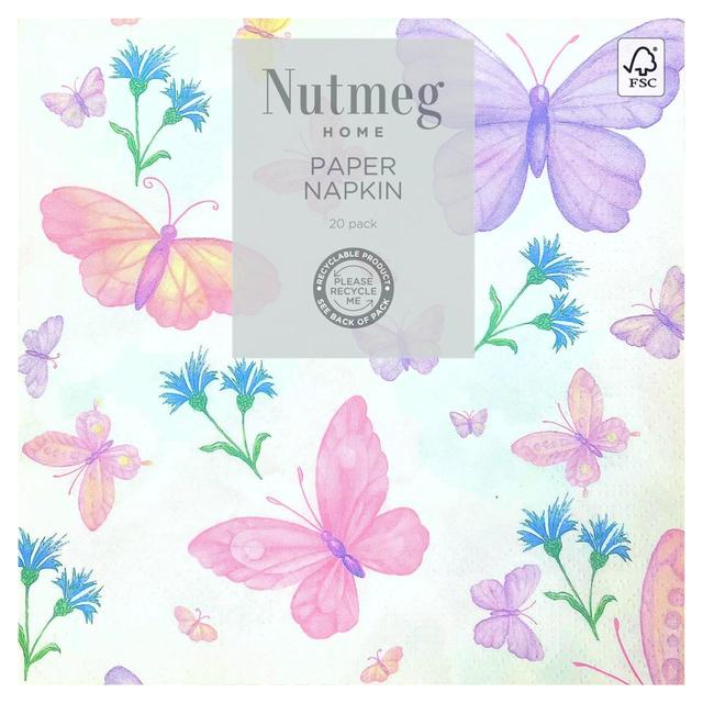 Nutmeg Home Butterfly Napkins  20 per pack