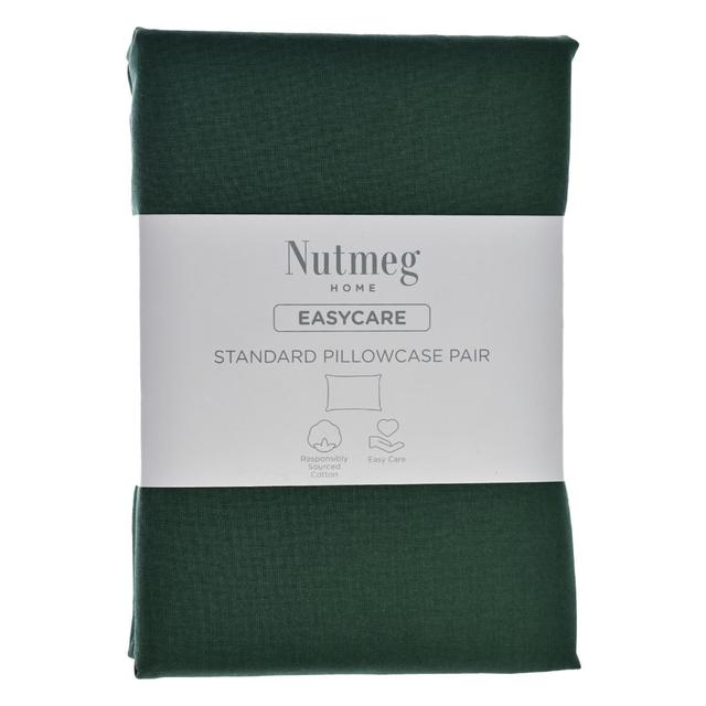 Nutmeg Home Easycare Forest Green Standard Pillowcases 