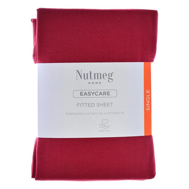 Nutmeg Home Easycare Pomegranate Single Fitted Sheet 