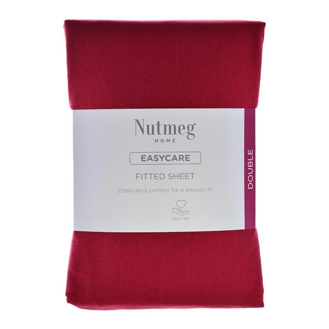 Nutmeg Home Easycare Pomegranate Fitted Sheet Double 