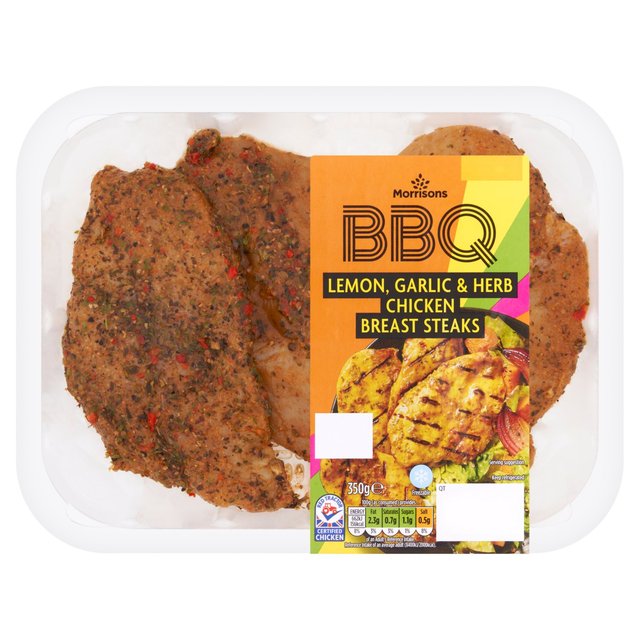 Morrisons BBQ Lemon, Garlic & Herb Chicken Breast Steaks  350g