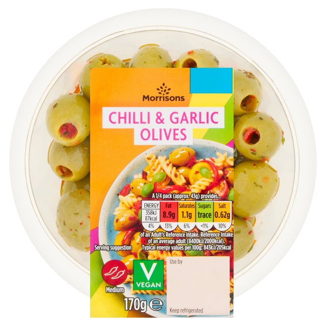 Morrisons Chilli & Garlic Olives 170g