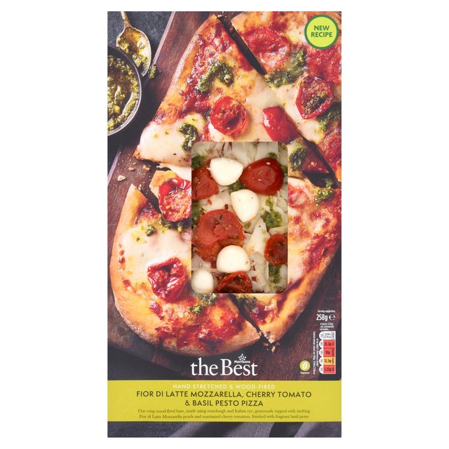 Morrisons The Best Mozzarella, Cherry Tomato & Basil Pesto Pizza 258g