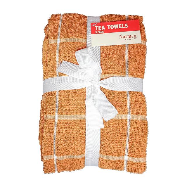 Nutmeg Home Essentials Orange Tea Towels 3 per pack