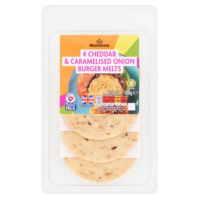 Morrisons Summer Cheddar & Caramelised Onion Burger Melts  100g