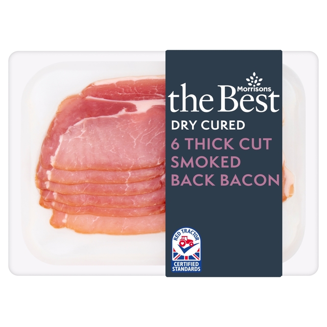 Morrisons The Best Thick Cut Dry Cured Smoked Back Bacon  220g