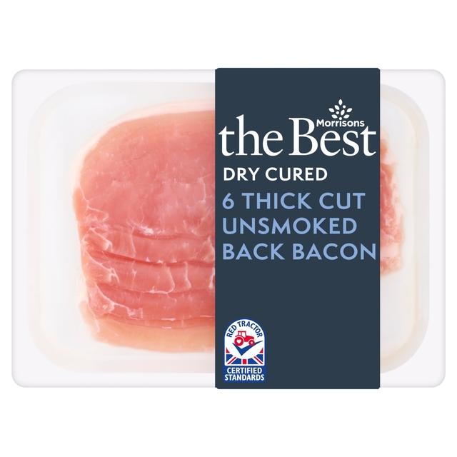 Morrisons The Best Thick Cut Dry Cured Unsmoked Back Bacon 220g