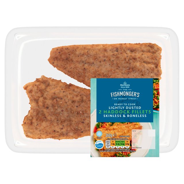 Morrisons Market St Scottish Lightly Dusted Haddock Fillets  260g