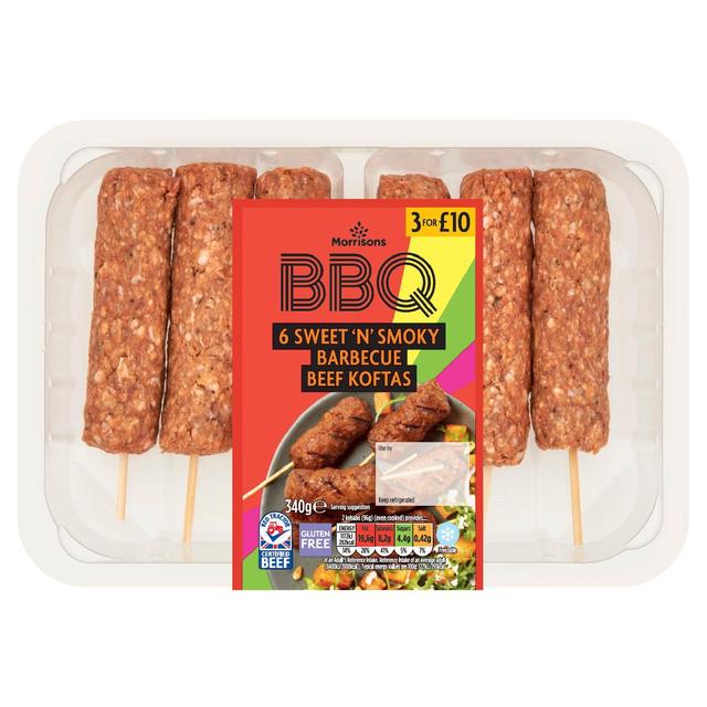 Morrisons BBQ Sweet 'N' Smoky Barbecue Beef Koftas 340g