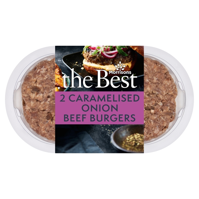 Morrisons The Best 2 Caramelised Onion Beef Burgers 340g