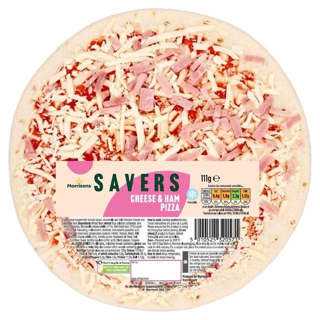 Morrisons Savers Mini Cheese & Ham Pizza 111g
