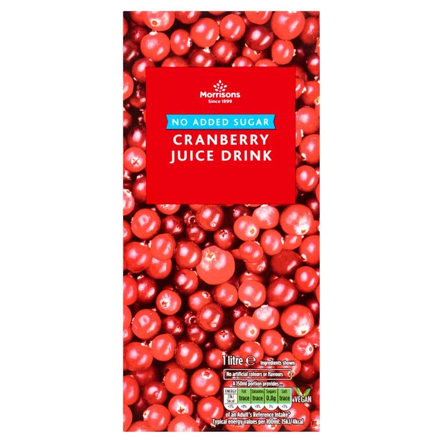 Morrisons No Added Sugar Cranberry Juice Drink 1L
