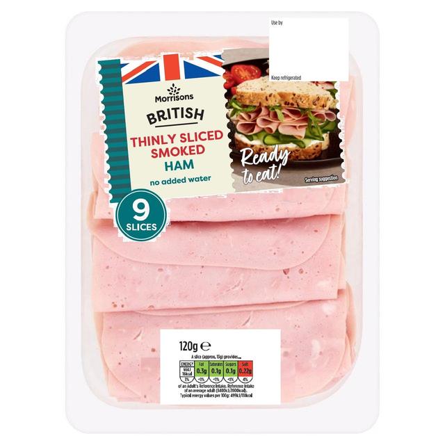 Morrisons British Thinly Sliced Smoked Ham 120g