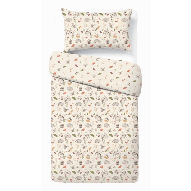 Nutmeg Easy Care Woodland Forage Duvet Set Single 