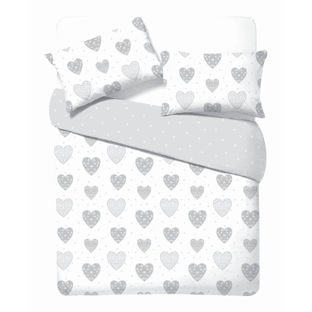 Nutmeg Home Easy Care Artisan Heart Duvet Set Double 