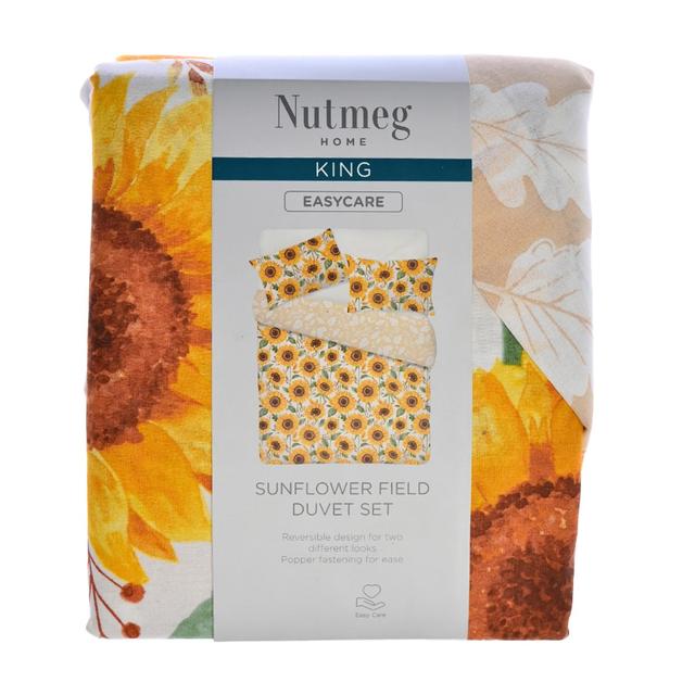 Nutmeg Easy Care Sunflower Field Duvet Set King 