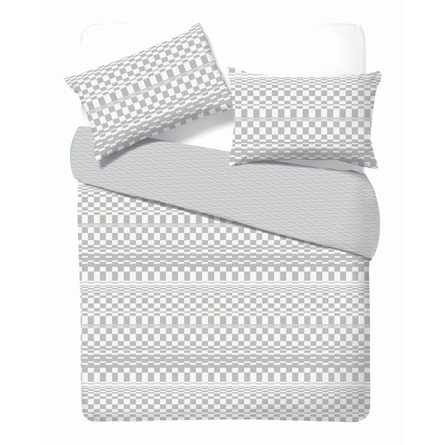 Nutmeg Easy Care Optic Check Duvet Set Double 